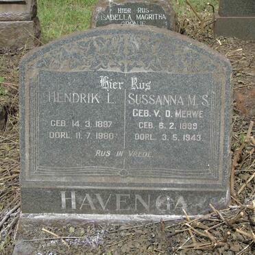 HAVENGA Hendrik L. 1897-1980 &amp; Sussanna M.S. v.d. MERWE 1899-1943