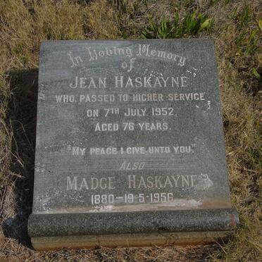 HASKAYNE Jean -1952 :: HASKAYNE Madge 1880-1956