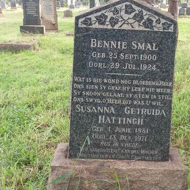 HATTINGH Susanna Getruida 1881-1971 :: SMAL Bennie 1900-1924