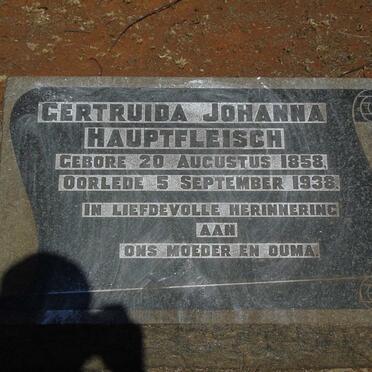 HAUPTFLEISCH Gertruida Johanna 1858-1938