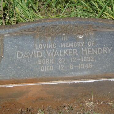 HENDRY David Walker 1882-1946
