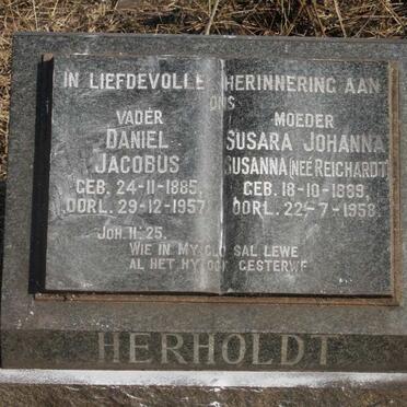 HERHOLDT Daniel Jacobus 1885-1957 & Susara Johanna Susanna REICHARDT 1889-1958
