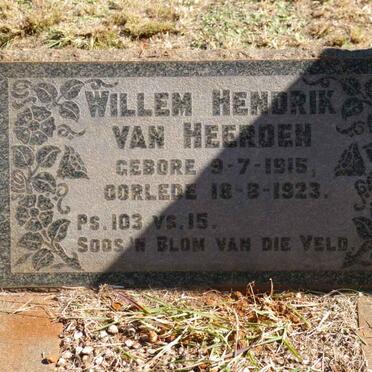 HEERDEN Willem Hendrik, van 1915-1923