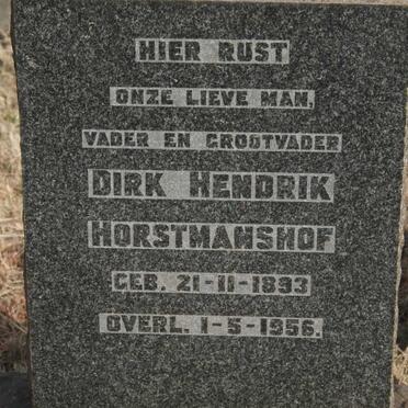 HORSTMANSHOF Dirk Hendrik 1893-1956