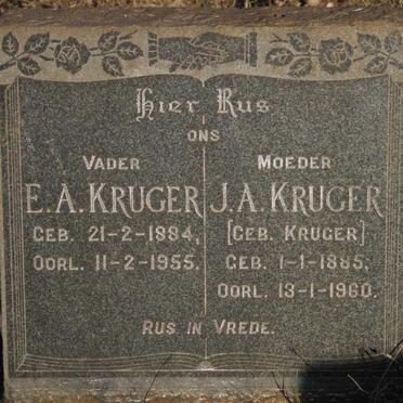 KRUGER E.A. 1884-1955 & J.A. KRUGER 1885-1960