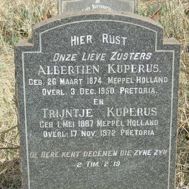 KUPERUS Albertien 1874-1950 :: KUPERUS Trijntje 1887-1972