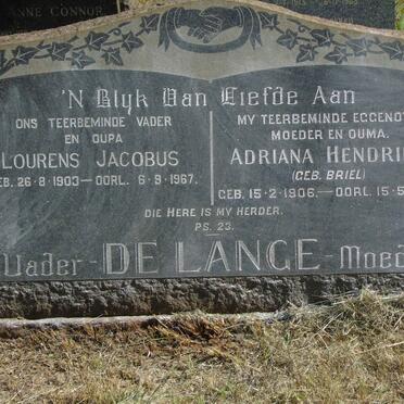 LANGE Lourens Jacobus, de 1903-1967 &amp; Adriana Hendrika BRIEL 1906-1961