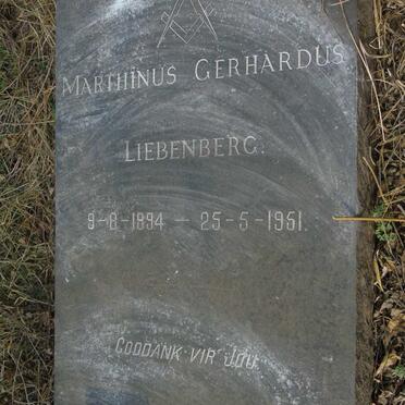 LIEBENBERG Marthinus Gerhardus 1894-1951