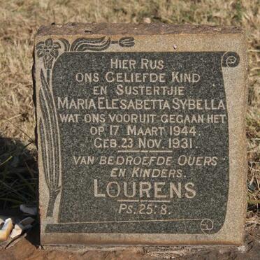 LOURENS Maria Elesabetta Sybella 1931-1944