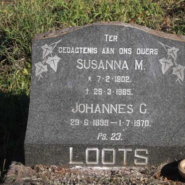 LOOTS Johannes C. 1899-1970 &amp; Susanna M. 1902-1965