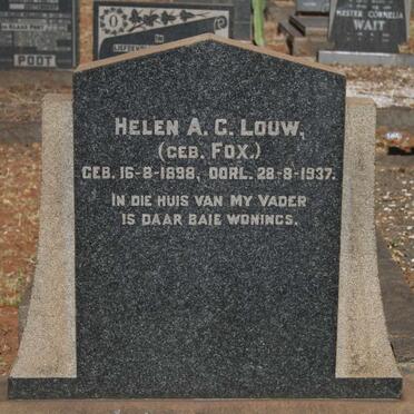 LOUW Helen A.C. nee FOX 1898-1937
