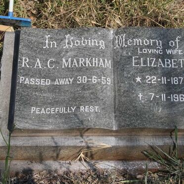 MARKHAM R.A.C. -1959 &amp; Elizabeth 1878-1969