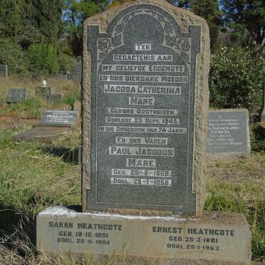 MARE Paul Jacobus 1869-1958 & Jacoba Catherina OOSTHUIZEN -1945 