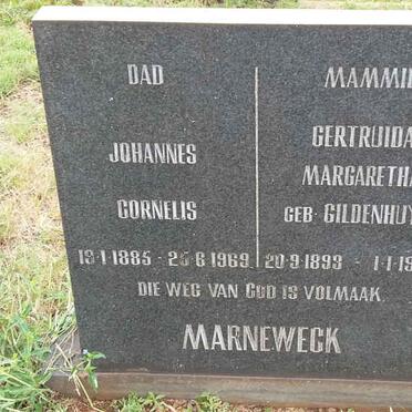 MARNEWECK Johannes Cornelis 1885-1969 &amp; Gertruida Margaretha GILDENHUYS 1893-1968