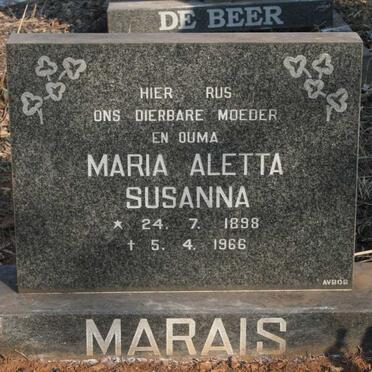 MARAIS Maria Aletta Susanna 1898-1966