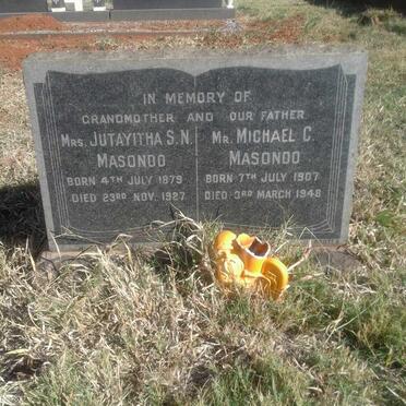 MASONDO Jutayitha S.N. 1879-1927 :: MASONDO Michael C. 1907-1948
