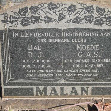 MALAN D.J. 1895-1956 & G.A.S. HARMSE 1896-1957