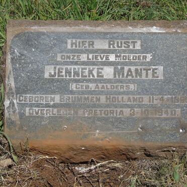 MANTE Jenneke nee AALDERS 1862-1940