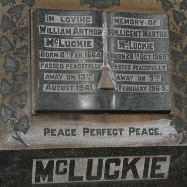 MCLUCKIE William Arthur 1864-1941 & Millicent Martha 1869-1965