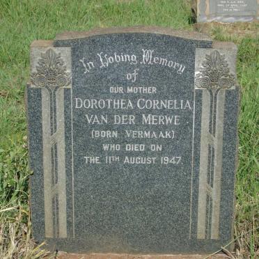 MERWE Dorothea Cornelia, van der nee VERMAAK -1947