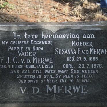MERWE F.J.C., v.d. 1891-1956 & Susanna E. 1895-1976