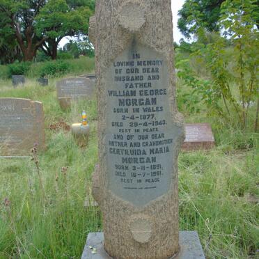 MORGAN William George 1877-1943 & Gertruida Maria 1891-1961