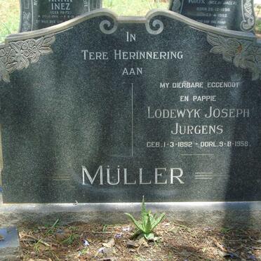 MULLER Lodewyk Joseph Jurgens 1892-1958