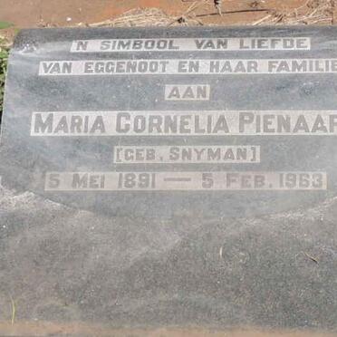 PIENAAR Maria Cornelia nee SNYMAN 1891-1963