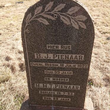 PIENAAR B.J. -1922 &amp; M.M.T. -1953
