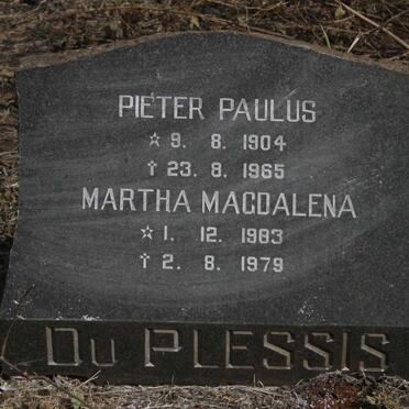 PLESSIS Pieter Paulus, du 1904-1965 & Martha Magdalena 1903-1979