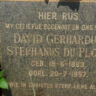PLOOY David Gerhardus Stephanus, du 1883-1957
