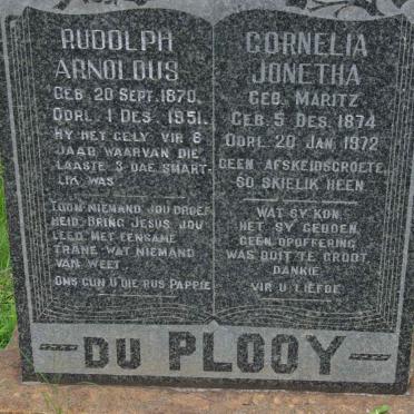 PLOOY Rudolph Arnoldus, du 1870-1951 &amp; Cornelia Jonetha MARITZ 1874-1972