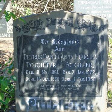POTGIETER Petrus Daniel 1861-1958 & Anna Francina 1872-1950