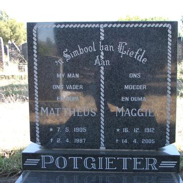 POTGIETER Mattheüs 1905-1987 &amp; Maggie 1912-2005
