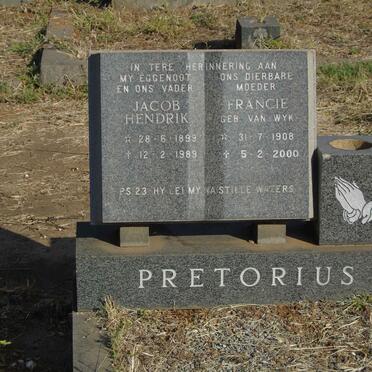 PRETORIUS Jacob Hendrik 1899-1989 &amp; Francie VAN WYK 1908-2000