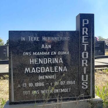 PRETORIUS Hendrina Magdalena 1886-1984