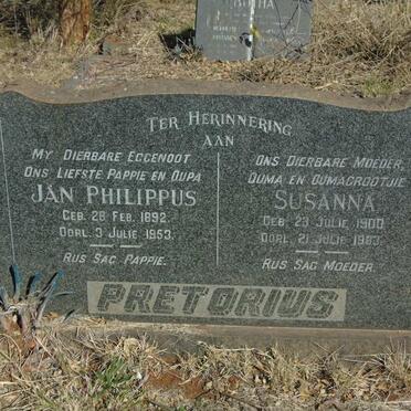 PRETORIUS Jan Philippus 1892-1953 & Susanna 1900-1963