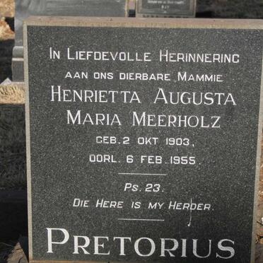 PRETORIUS Henrietta Augusta Maria Meerholz 1903-1955