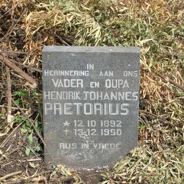PRETORIUS Hendrik Johannes 1892-1950