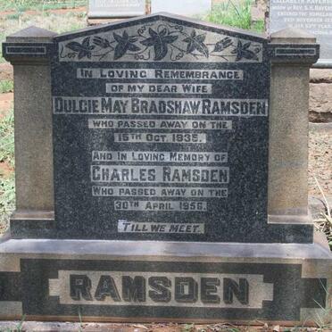 RAMSDEN Charles -1956 & Dulcie May BRADSHAW -1935