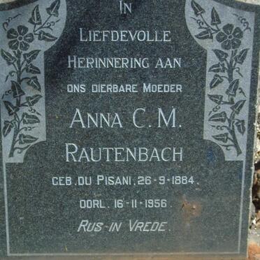 RAUTENBACH Anna C.M. nee DU PISANI 1884-1956