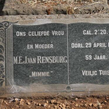 RENSBURG M.E.J., van -1953