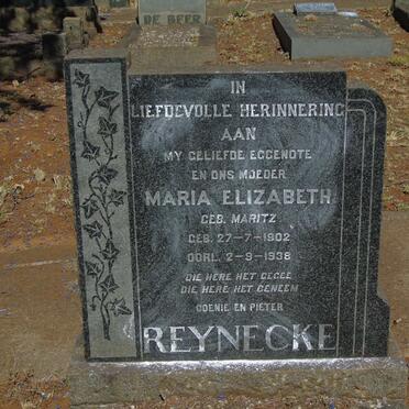 REYNECKE Maria Elizabeth nee MARITZ 1902-1938