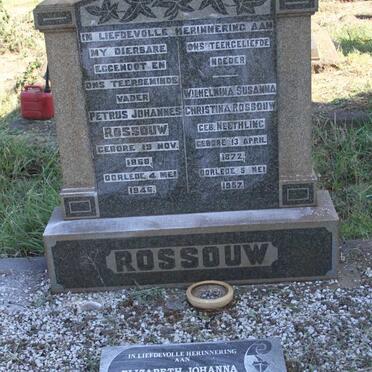 ROSSOUW Petrus Johannes 1868-1946 & Wilhelmina Susanna Christina NEETHLING 1872-1957 :: POWER Elizabeth Johanna Gertruida nee ROSSOUW 1912-2001