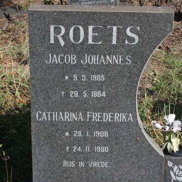 ROETS Jacob Johannes 1905-1984 &amp; Catharina Frederika 1908-1980