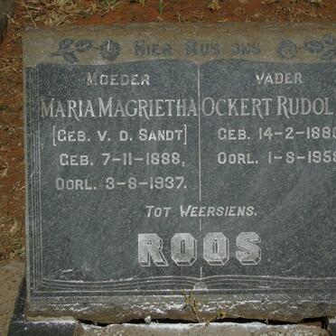 ROOS Ockert Rudolph 1880-1958 & Maria Magrietha V.D. SANDT 1888-1937