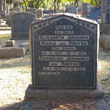 ROOYEN Cornelius Johannes, van 1872-1933 &amp; Elizabeth Johanna Maria HARMSE 1876-1937