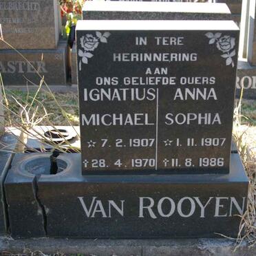 ROOYEN Ignatius Michael, van 1907-1970 &amp; Anna Sophia 1907-1986