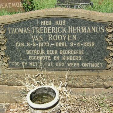 ROOYEN Thomas Frederick Hermanus, van 1873-1952
