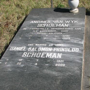 SCHOEMAN Andries Van Wyk 1921-1983 &amp; Daniel Salomon Prinsloo 1921-2008